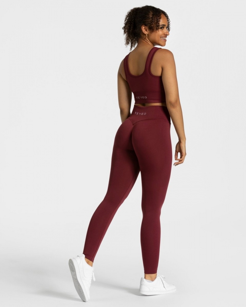 Women's Teveo Sensation Leggings Burgundy | USA-1237PUJIX