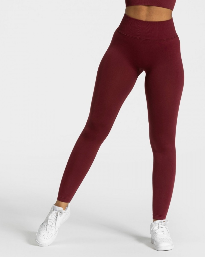 Women\'s Teveo Sensation Leggings Burgundy | USA-1237PUJIX