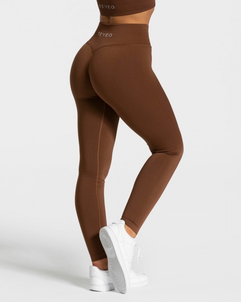 Women's Teveo Sensation Leggings Chocolate | USA-4615CMXHQ