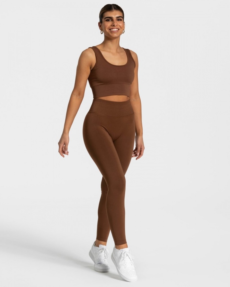 Women's Teveo Sensation Leggings Chocolate | USA-4615CMXHQ