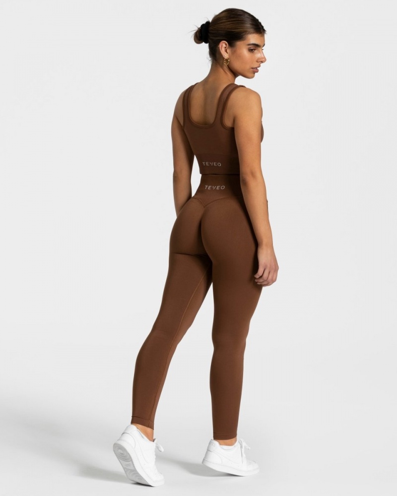 Women's Teveo Sensation Leggings Chocolate | USA-4615CMXHQ