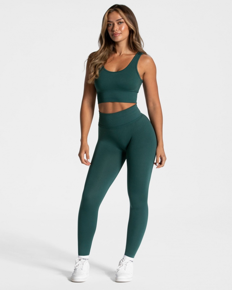 Women's Teveo Sensation Leggings Dark Green | USA-5174NJTSE