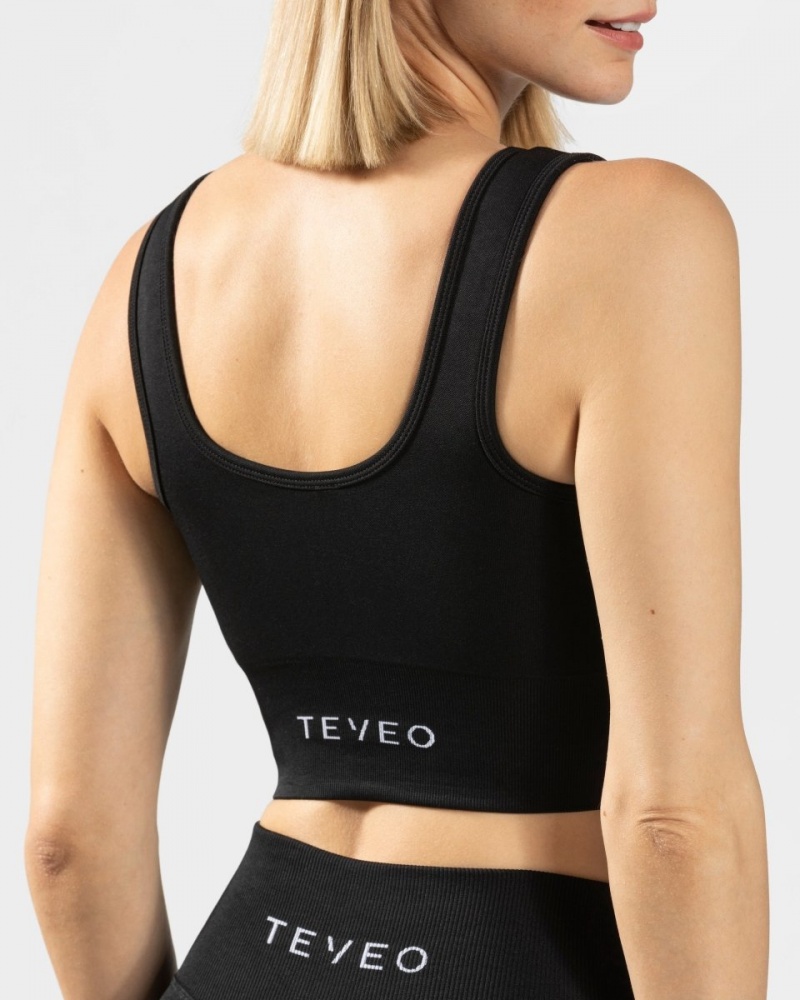 Women's Teveo Sensation Sports Bra Black | USA-0628YAQBC