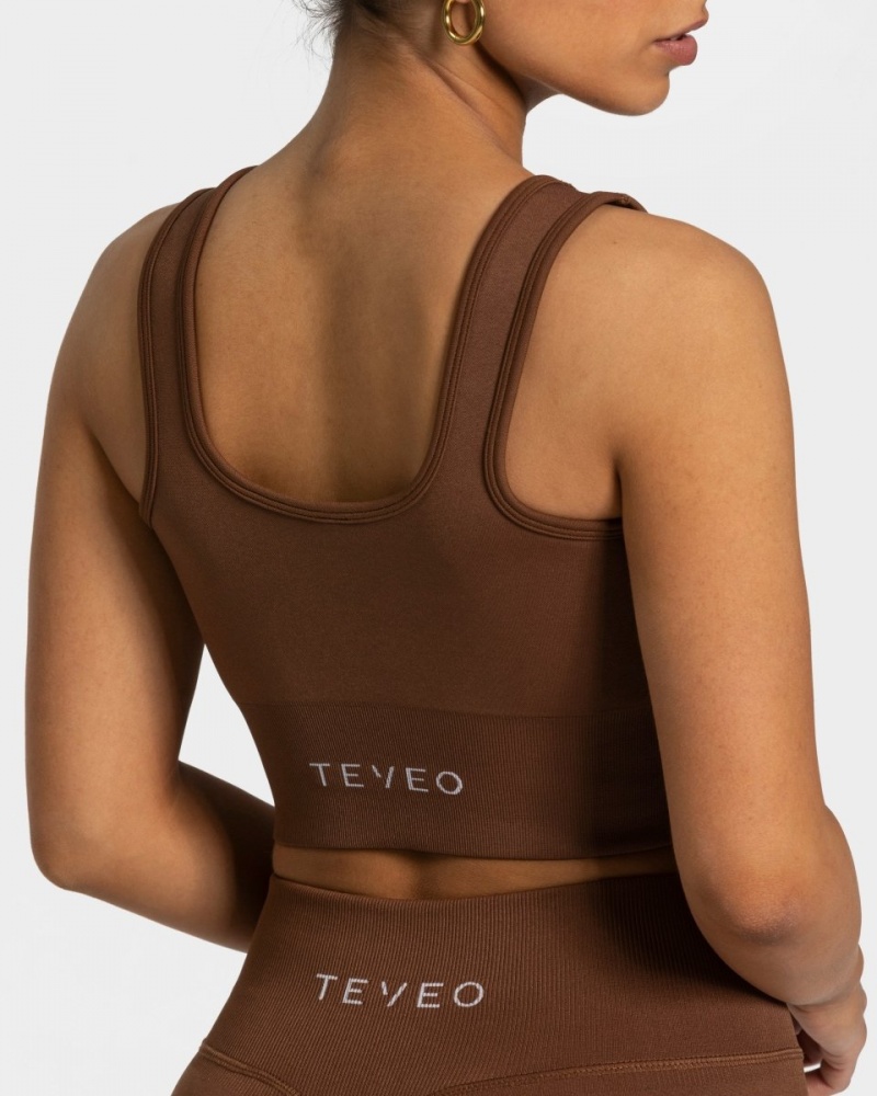 Women's Teveo Sensation Sports Bra Chocolate | USA-5986LHDYV