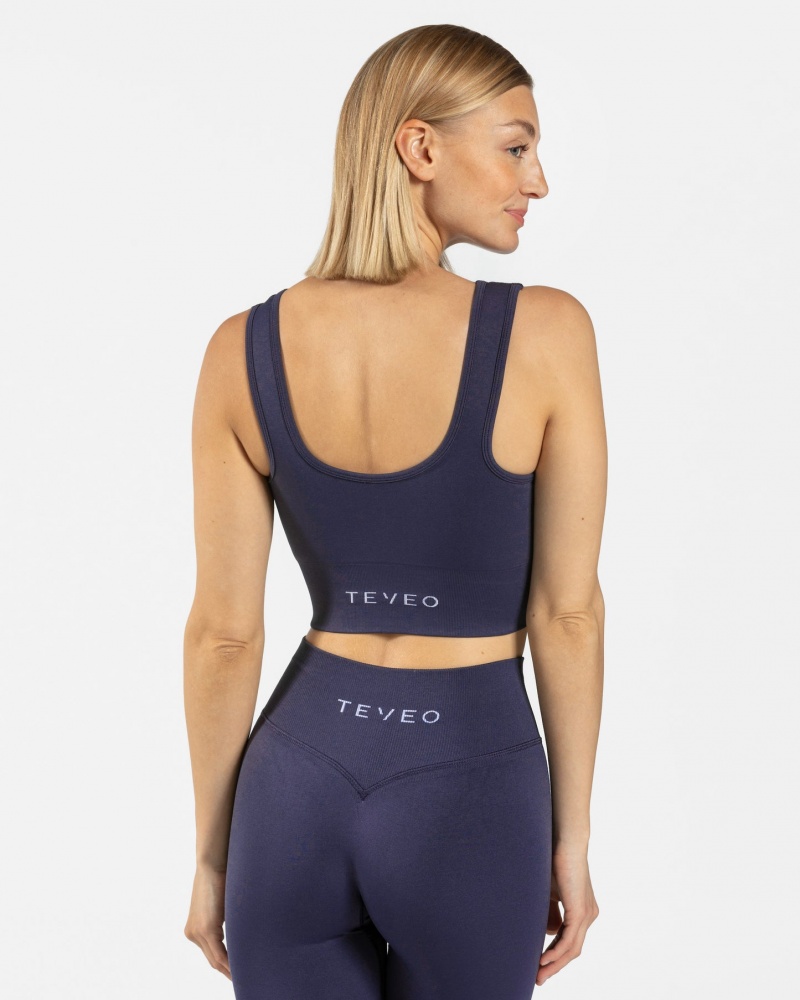 Women's Teveo Sensation Sports Bra Dark Blue | USA-1283LPEQO