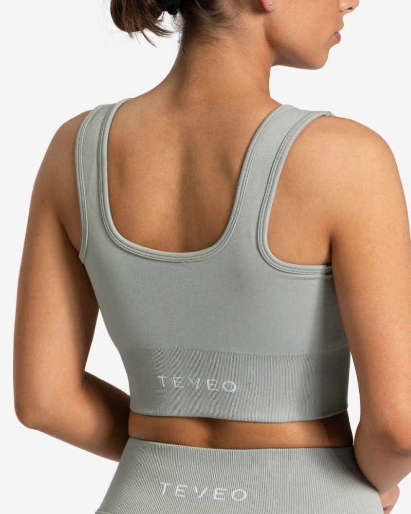 Women's Teveo Sensation Sports Bra Grey | USA-6475FWAXU