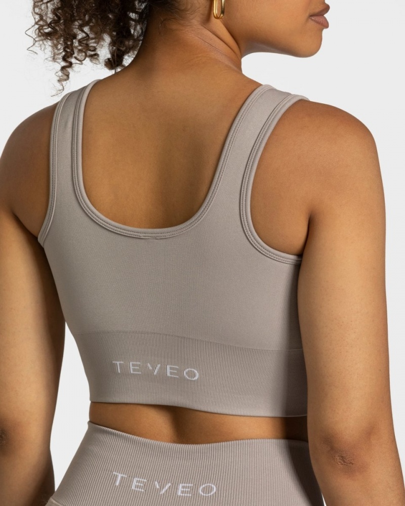 Women's Teveo Sensation Sports Bra Grey | USA-0457SWFDJ