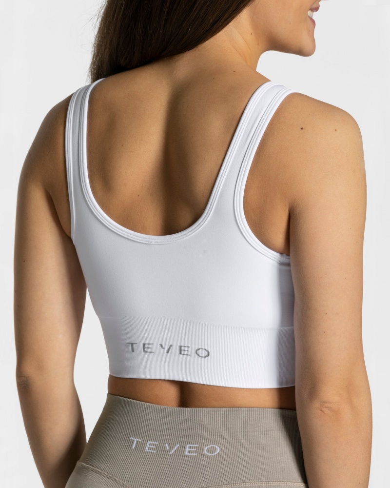 Women's Teveo Sensation Sports Bra White | USA-2573VQAZY