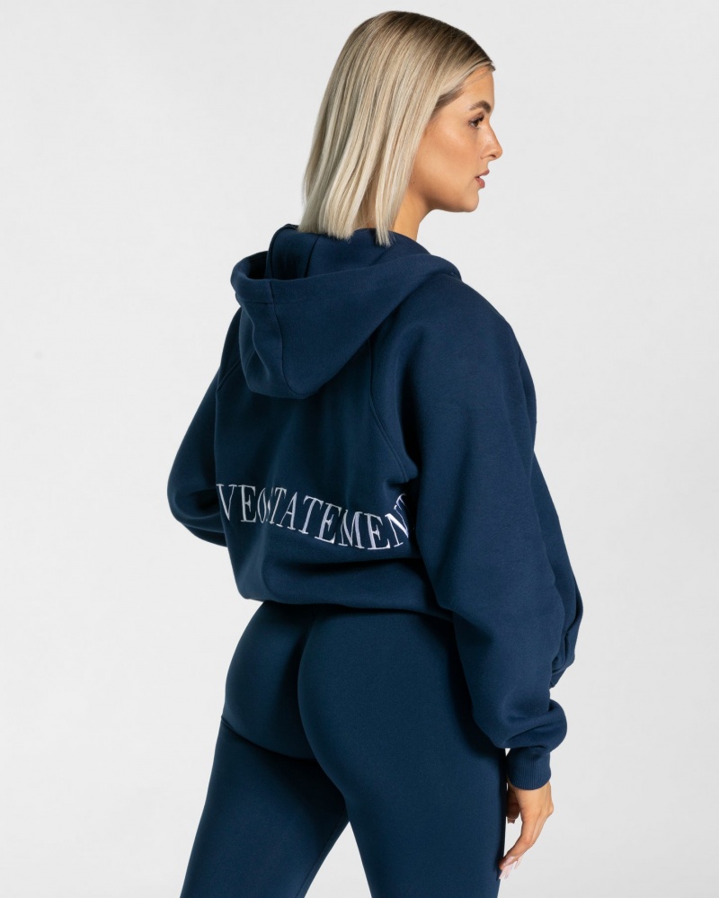 Women's Teveo Statement Oversized Jacket Dark Blue | USA-8620BTRJN