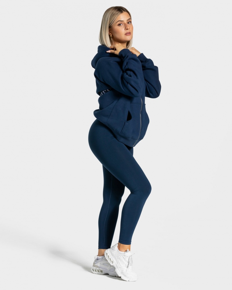 Women's Teveo Statement Oversized Jacket Dark Blue | USA-8620BTRJN