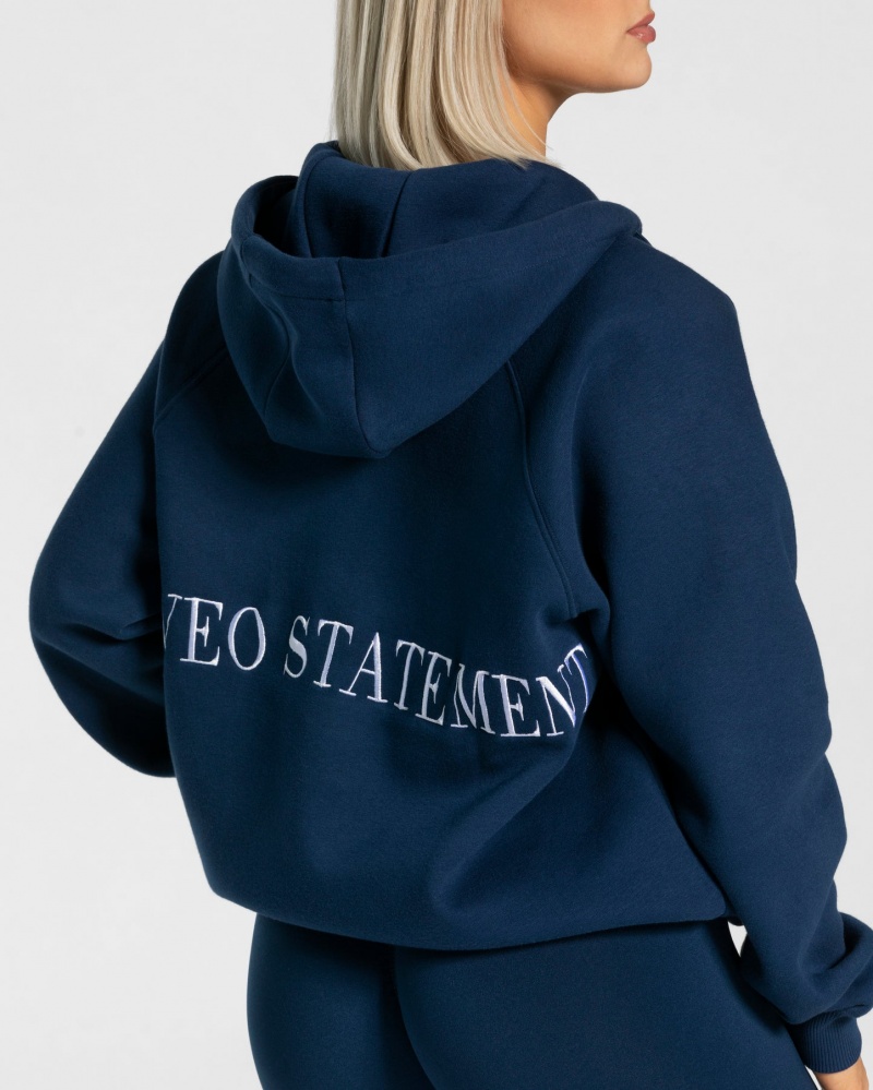 Women's Teveo Statement Oversized Jacket Dark Blue | USA-8620BTRJN