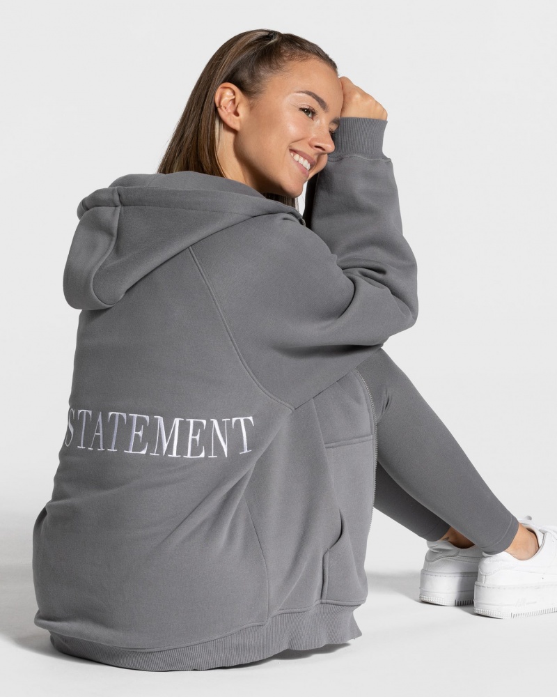 Women's Teveo Statement Oversized Jacket Black Grey | USA-5169MSUFP