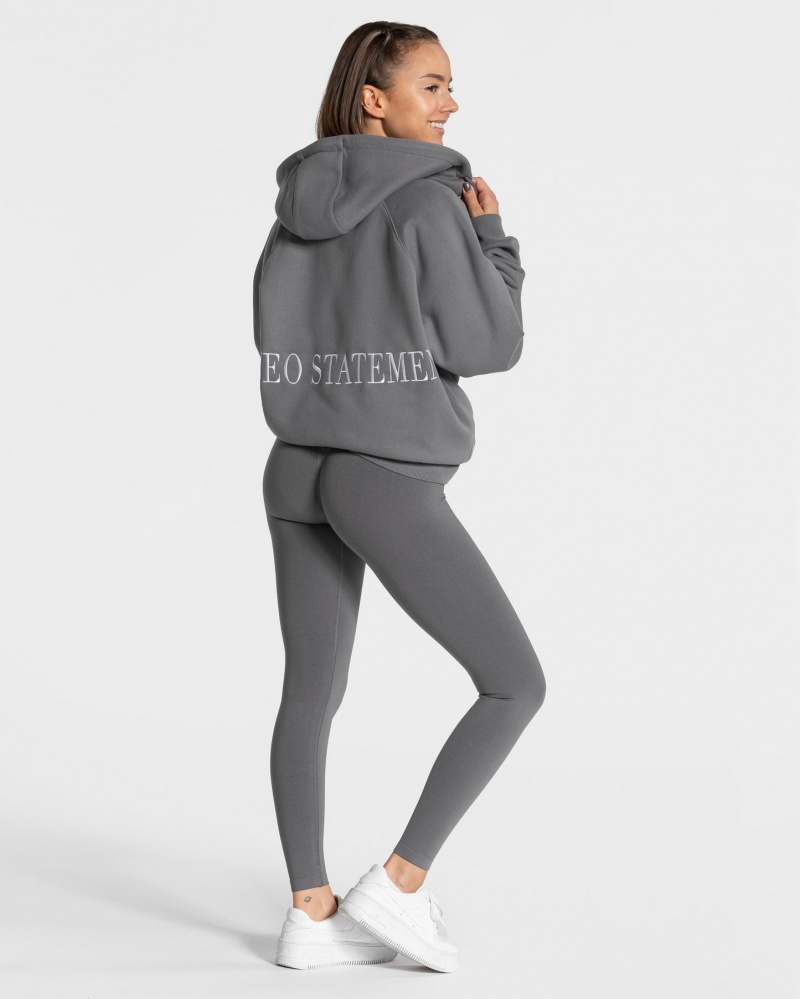 Women's Teveo Statement Oversized Jacket Black Grey | USA-5169MSUFP