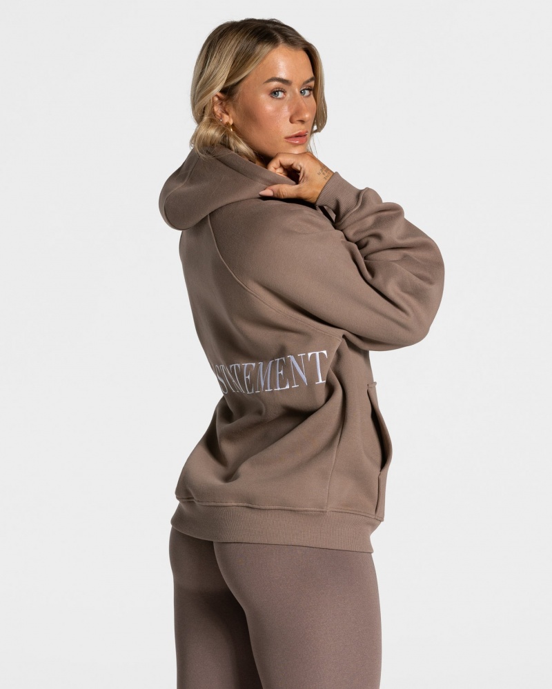 Women's Teveo Statement Oversized Jacket Coffee | USA-0637XBFVP