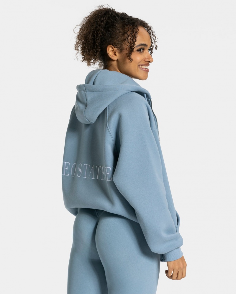 Women's Teveo Statement Oversized Jacket Grey Blue | USA-7895XCZWD