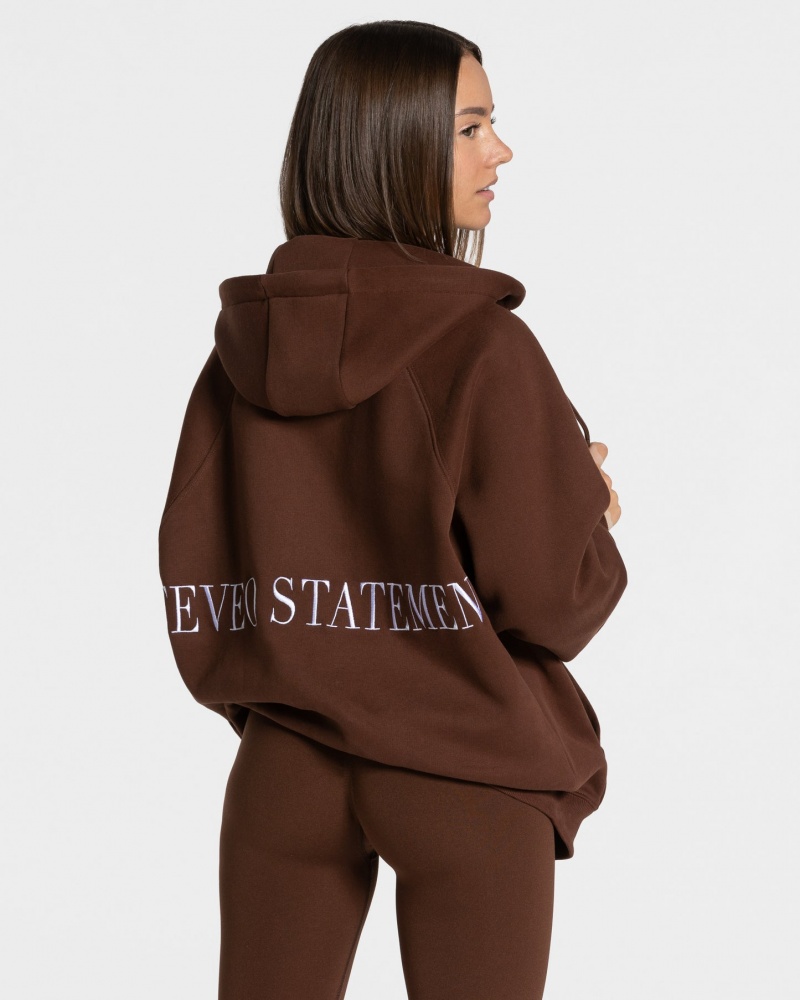 Women's Teveo Statement Oversized Jacket Coffee | USA-7521LIXGM