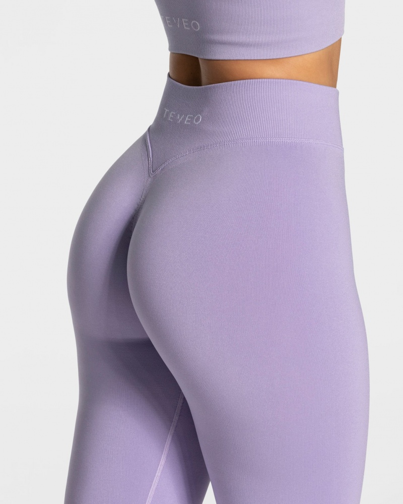 Women's Teveo Statement Scrunch Leggings Light Purple | USA-8421NQBRZ