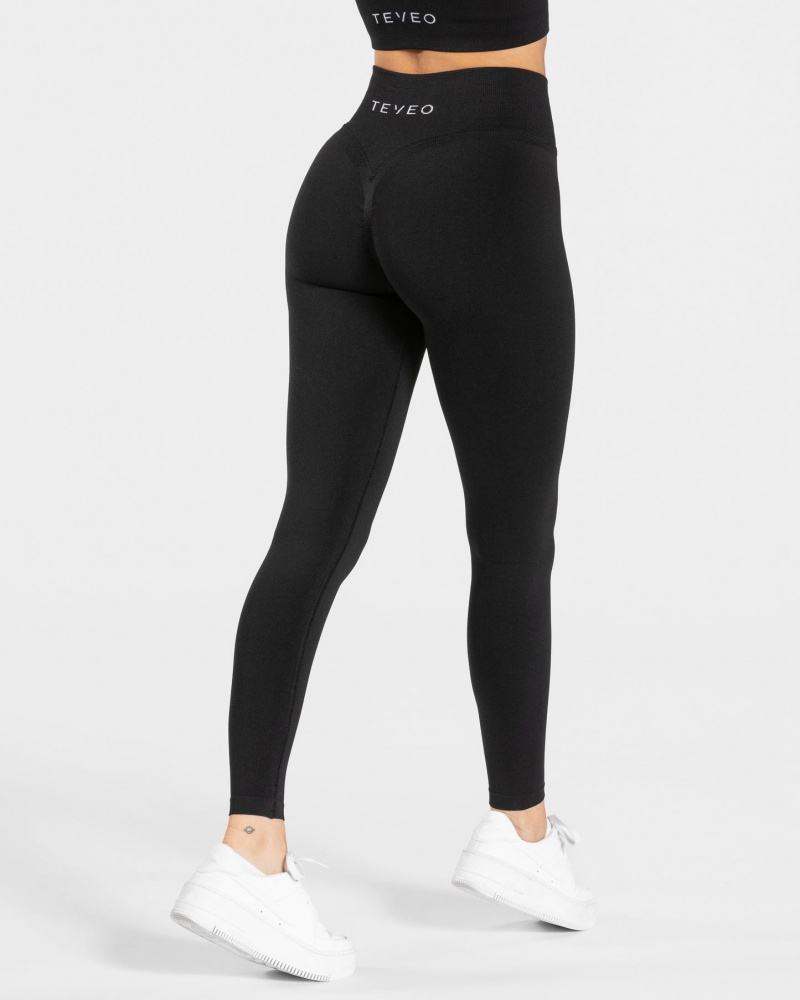 Women's Teveo Statement Scrunch Leggings Black | USA-5874XIAKV