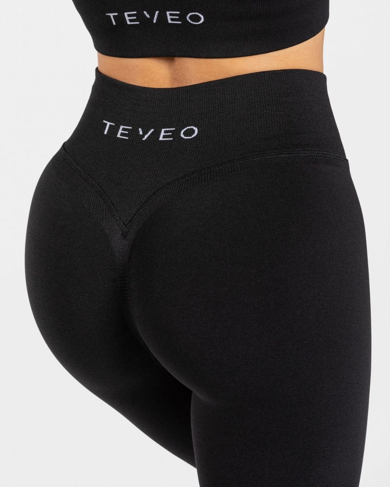 Women's Teveo Statement Scrunch Leggings Black | USA-5874XIAKV