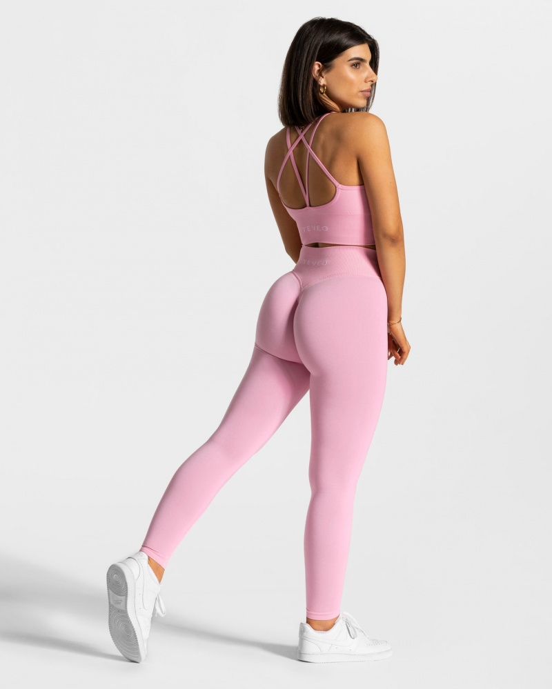 Women's Teveo Statement Scrunch Leggings Pink | USA-2791LDKIS