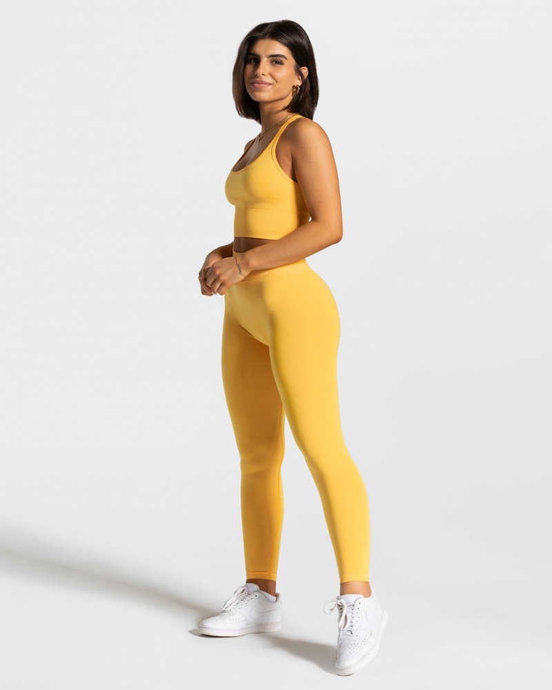 Women's Teveo Statement Scrunch Leggings Yellow | USA-0348LBYWE