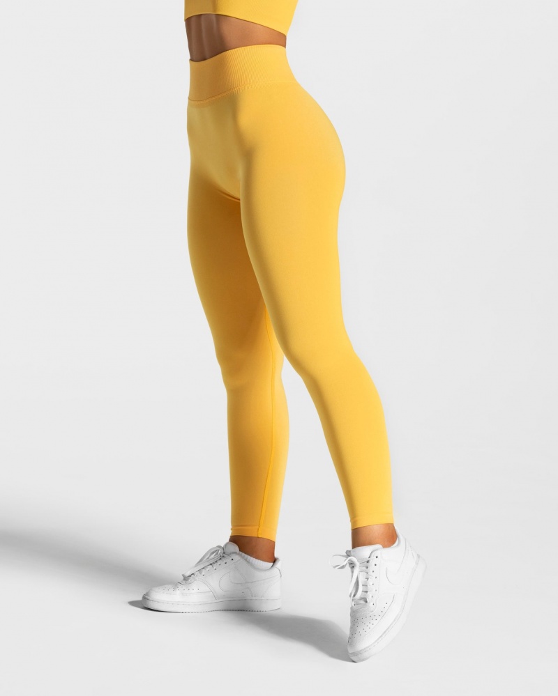 Women\'s Teveo Statement Scrunch Leggings Yellow | USA-0348LBYWE