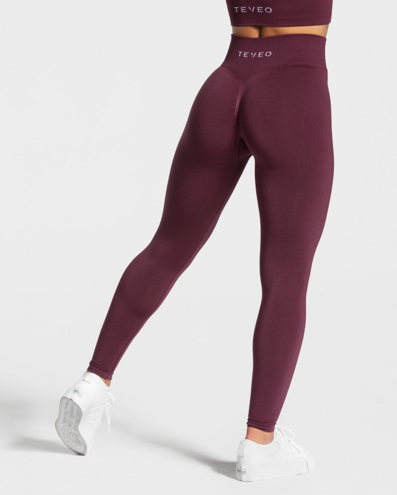 Women's Teveo Statement Scrunch Leggings Dark Purple | USA-0893KGYXM