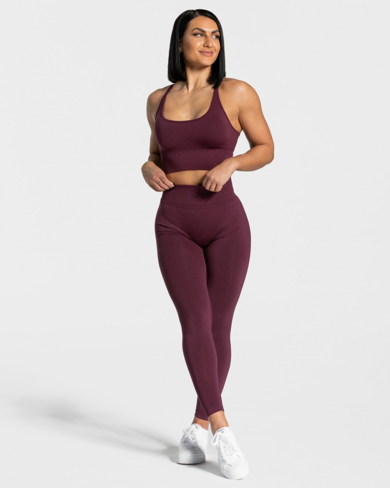 Women's Teveo Statement Scrunch Leggings Dark Purple | USA-0893KGYXM