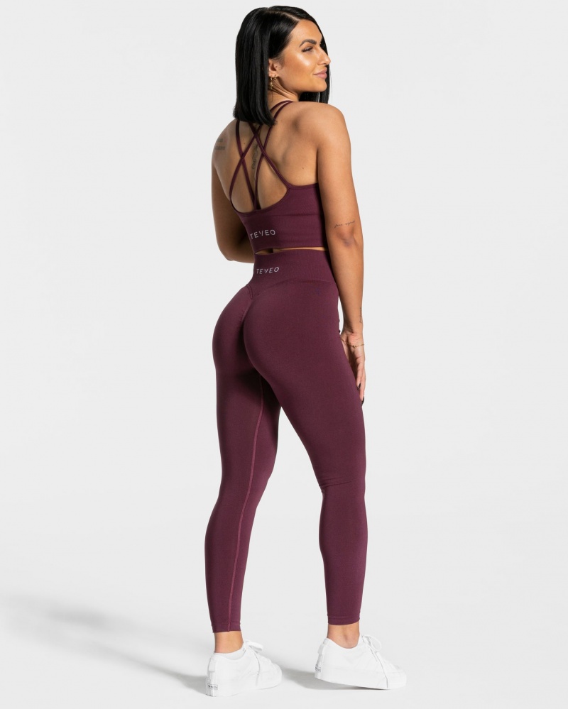 Women's Teveo Statement Scrunch Leggings Dark Purple | USA-0893KGYXM