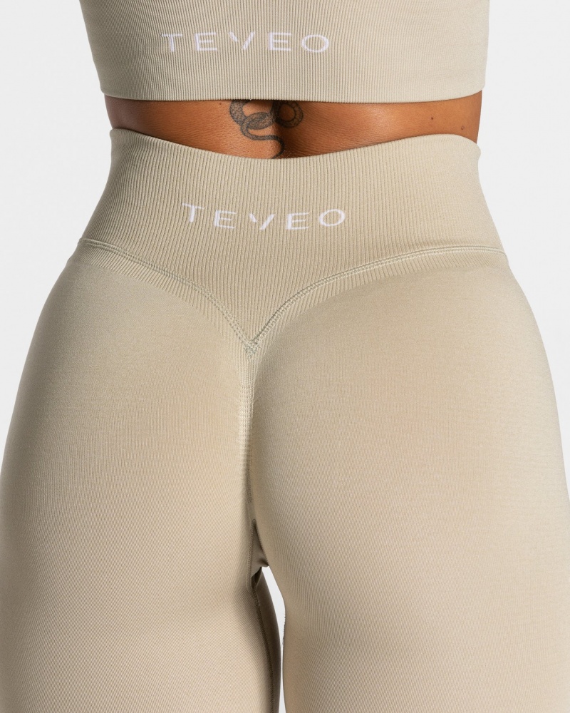 Women's Teveo Statement Scrunch Leggings Brown | USA-3814PRVAS