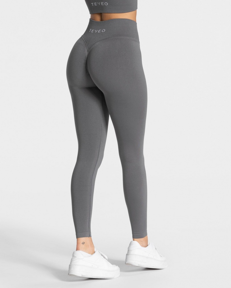 Women's Teveo Statement Scrunch Leggings Black Grey | USA-0965FZOYV