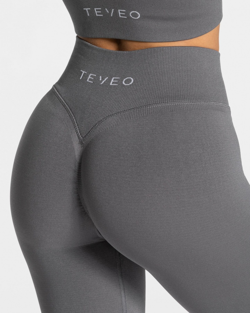 Women's Teveo Statement Scrunch Leggings Black Grey | USA-0965FZOYV