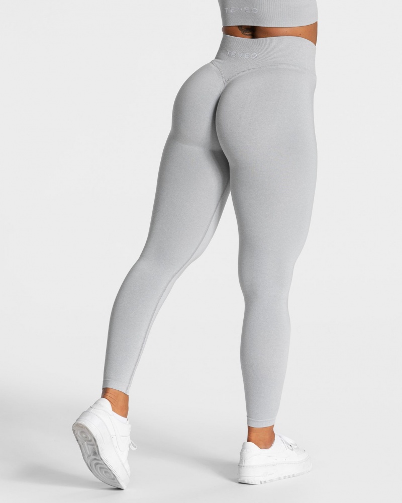 Women's Teveo Statement Scrunch Leggings Light Grey | USA-7681BGCLA