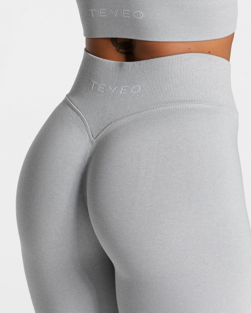 Women's Teveo Statement Scrunch Leggings Light Grey | USA-7681BGCLA