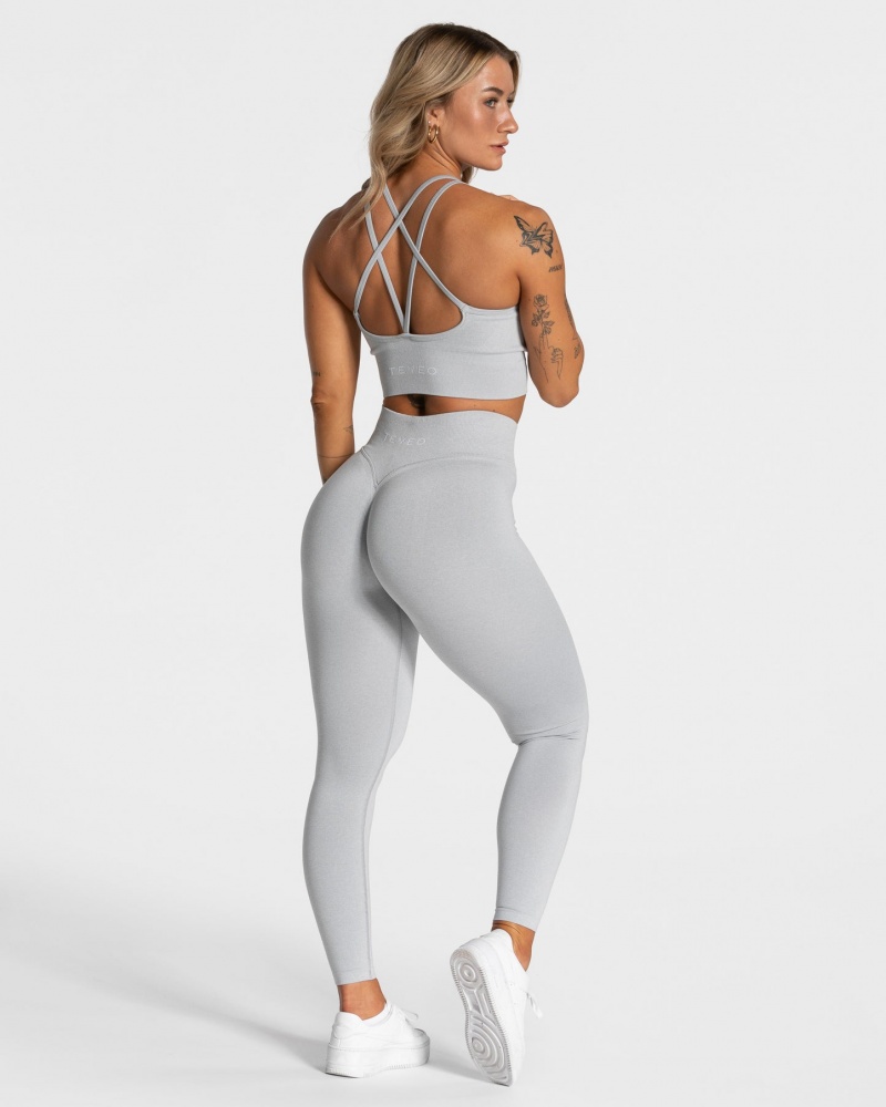 Women's Teveo Statement Scrunch Leggings Light Grey | USA-7681BGCLA