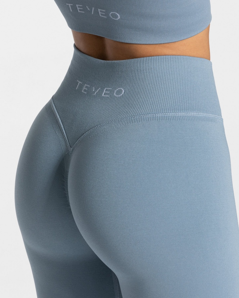 Women's Teveo Statement Scrunch Leggings Grey Blue | USA-3287GYPKH