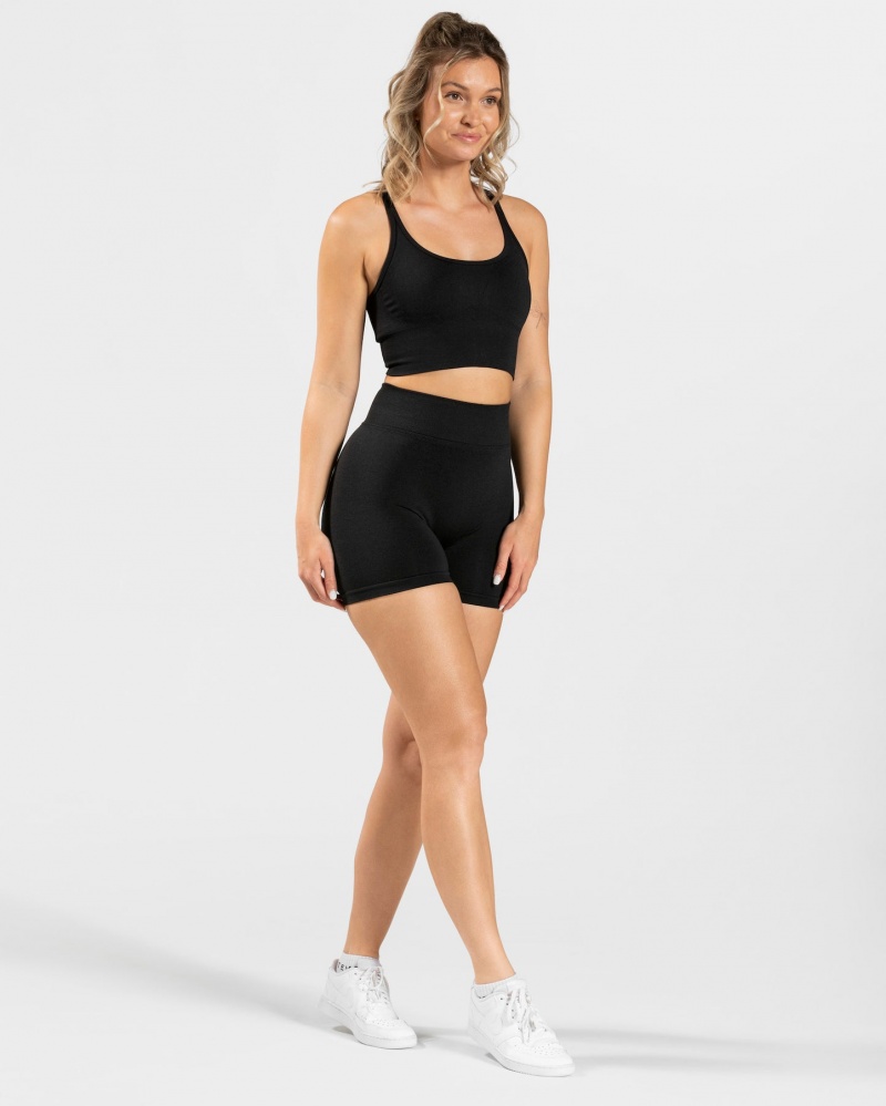 Women's Teveo Statement Scrunch Shorts Black | USA-0583FGXPJ