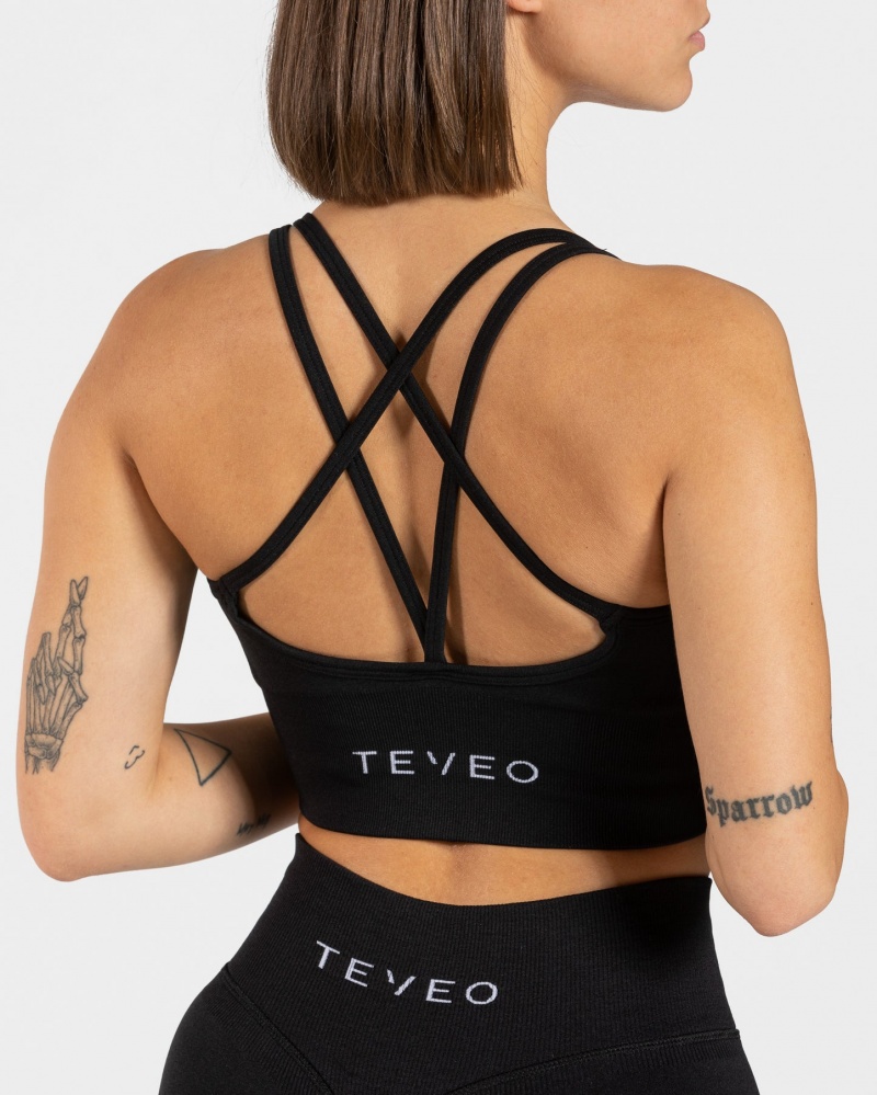 Women's Teveo Statement Sports Bra Black | USA-4581SLJNE