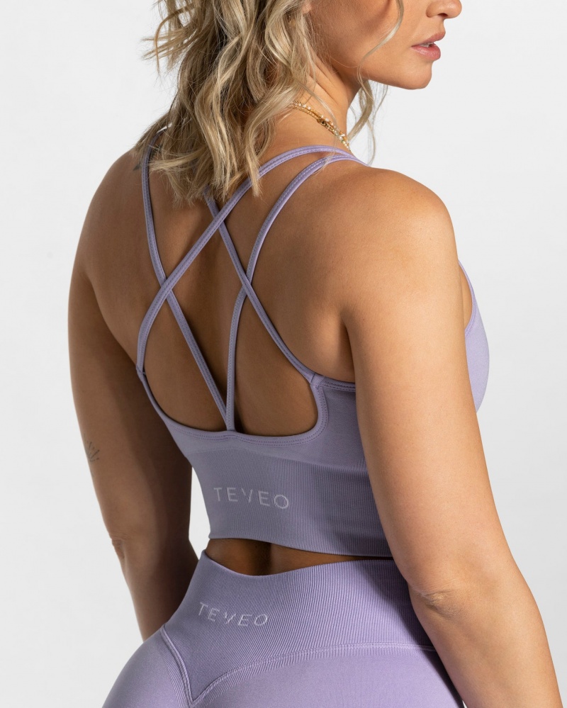 Women's Teveo Statement Sports Bra Light Purple | USA-2637AXFZD