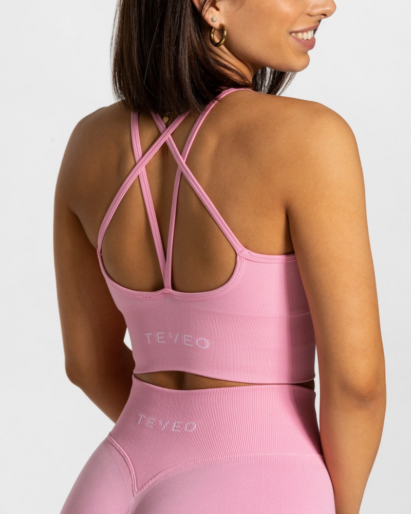 Women's Teveo Statement Sports Bra Pink | USA-9608DVHWY