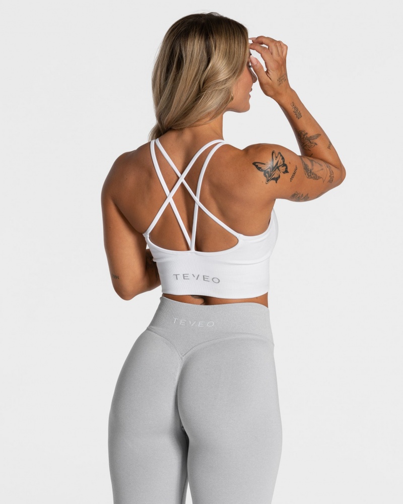 Women's Teveo Statement Sports Bra White | USA-1583QBRGV