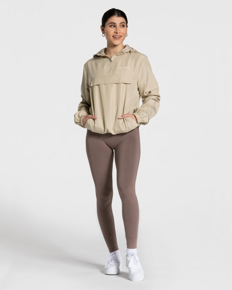 Women's Teveo Statement Windbreaker Brown | USA-3126XEVDP