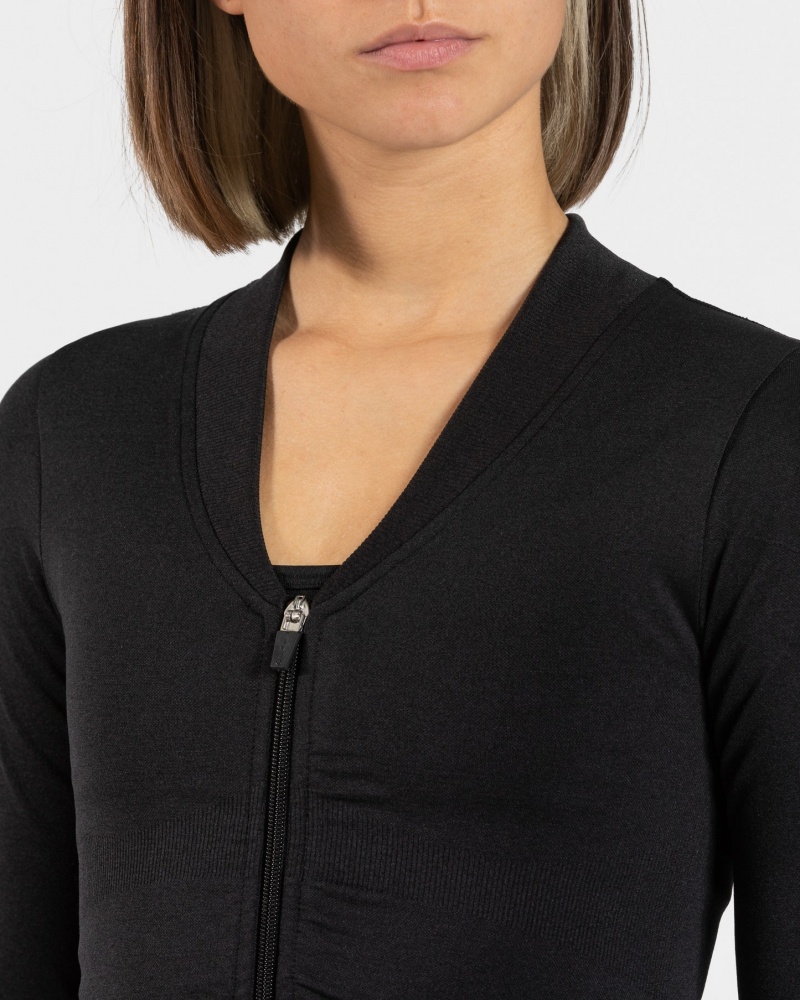 Women's Teveo Statement Zip Jacket Black | USA-3470KQPXM