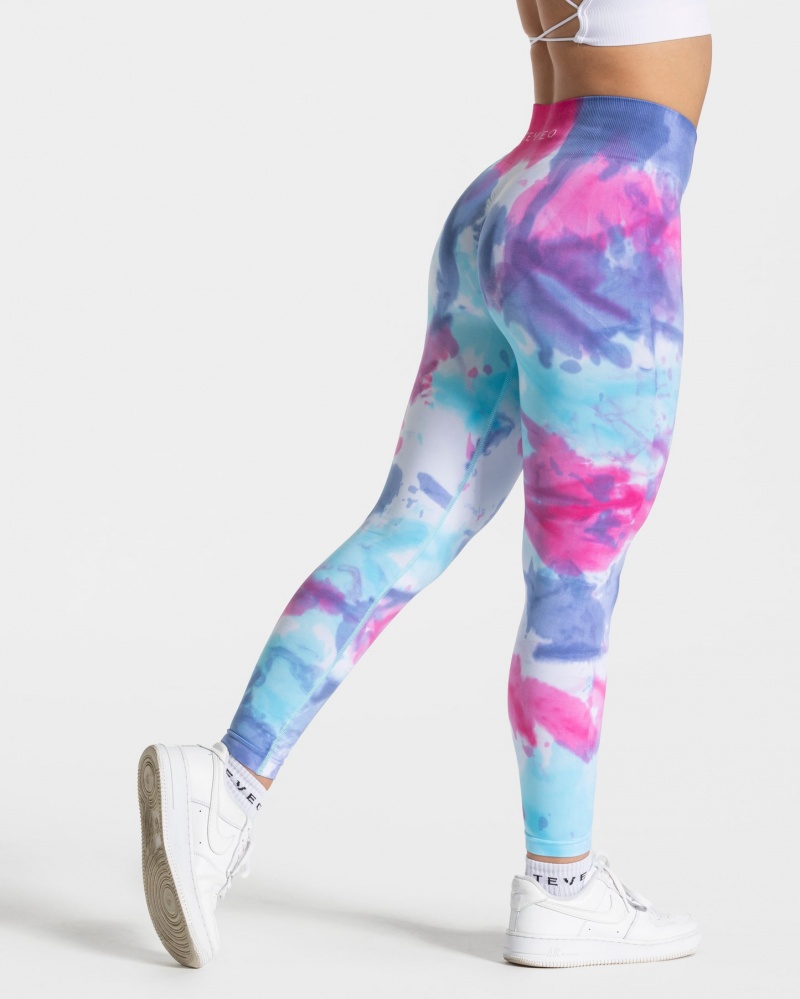 Women's Teveo Tie Dye Scrunch Leggings Multicolor | USA-8619OESGF