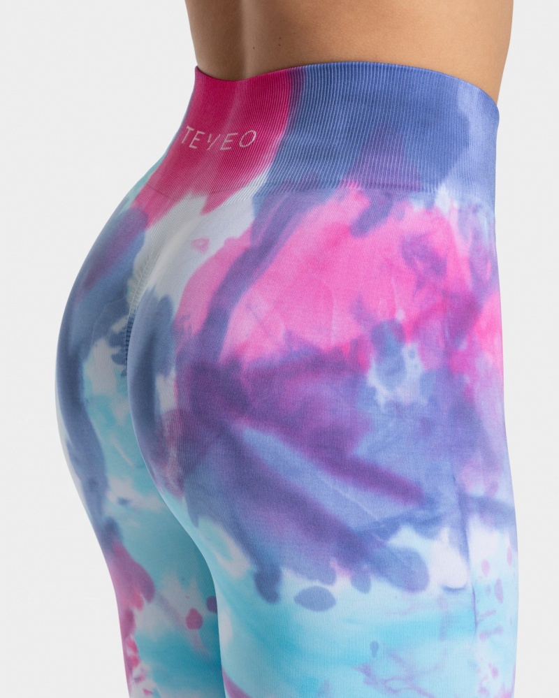 Women's Teveo Tie Dye Scrunch Leggings Multicolor | USA-8619OESGF