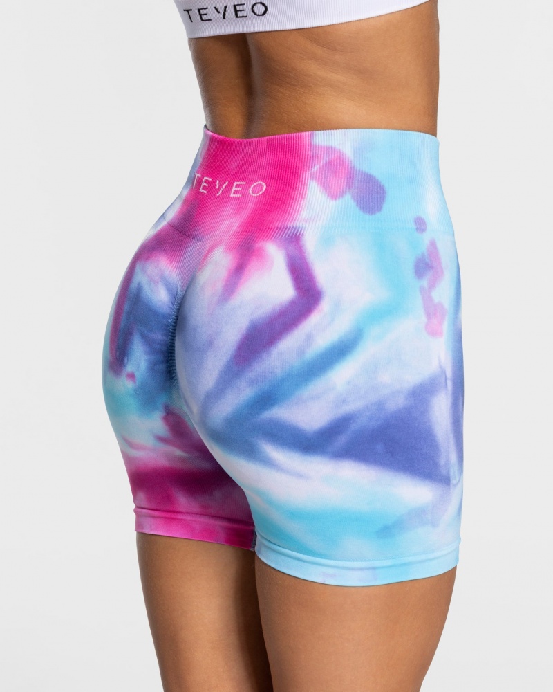 Women's Teveo Tie Dye Scrunch Shorts Multicolor | USA-8973EQYPH