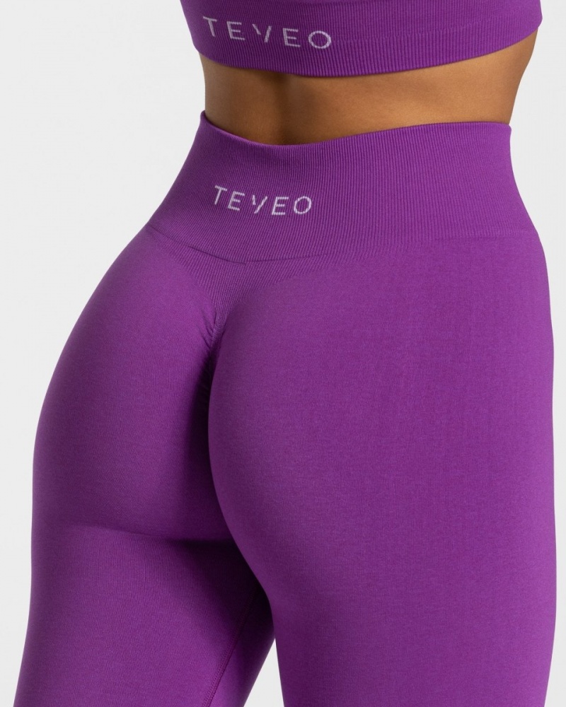 Women's Teveo Timeless Scrunch Leggings Blue Purple | USA-6345NUDFM