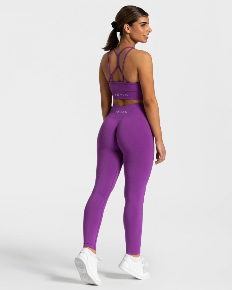 Women's Teveo Timeless Scrunch Leggings Blue Purple | USA-6345NUDFM