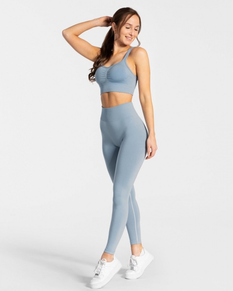 Women's Teveo Timeless Scrunch Leggings Grey Blue | USA-3045PNKOS