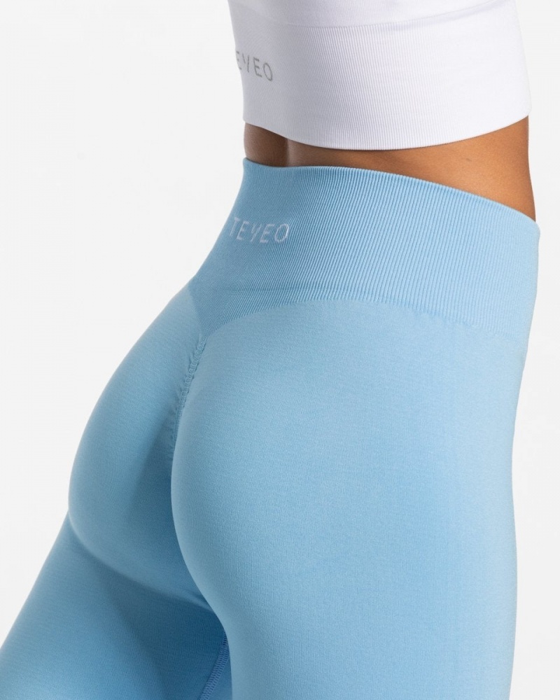 Women's Teveo Timeless Scrunch Leggings Light Blue | USA-8472AHNMX